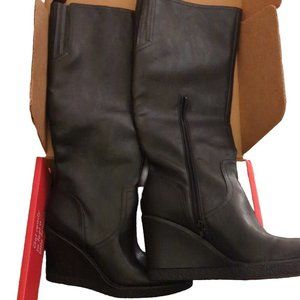 BRAND NEW  Womens Wedge boots Iggy-Wc Boots Mid Calf High Heel 3" - Brown